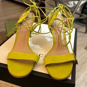 Lace up strapped sandals.